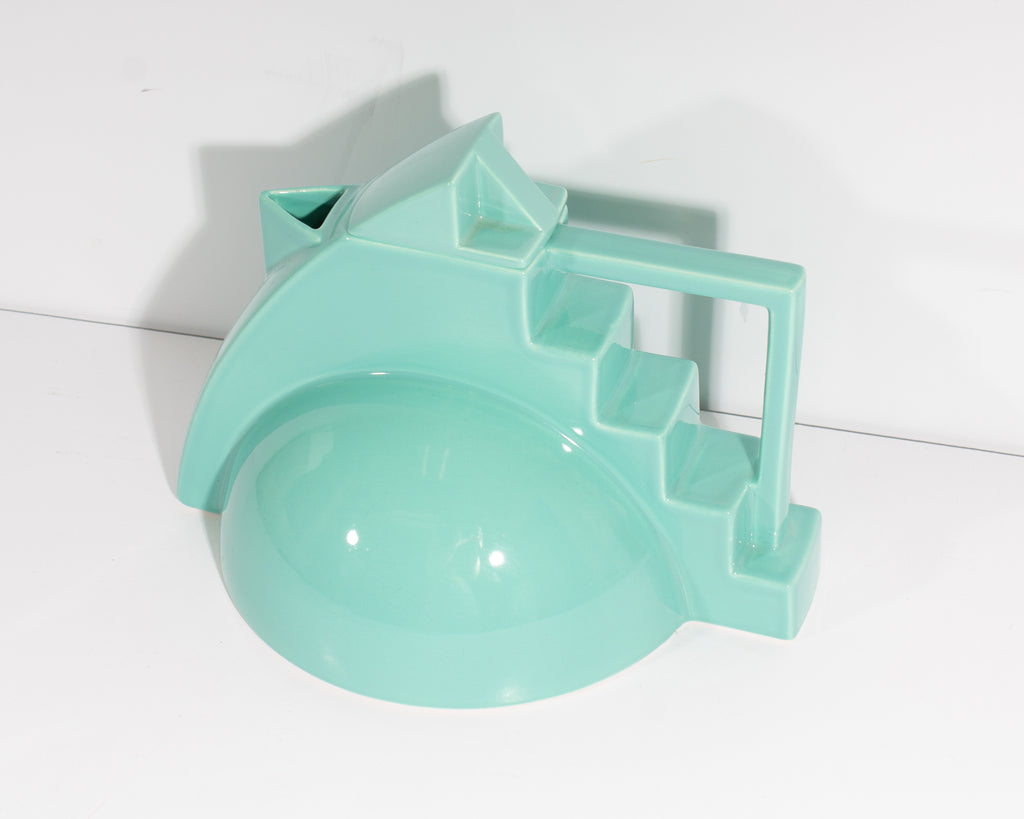 Pierre Casenove Salins France Postmodern Teal Ceramic Teapot