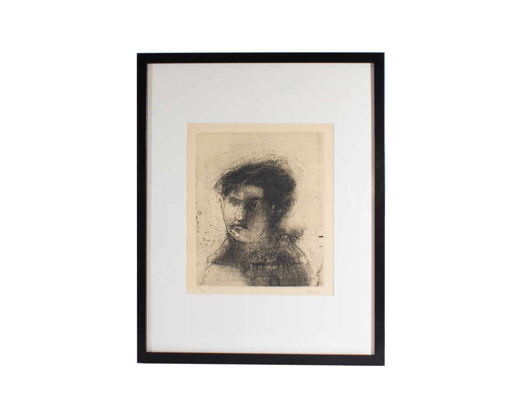 Robert Ernst Marx Signed 1965 Limited Edition Etching of a Man