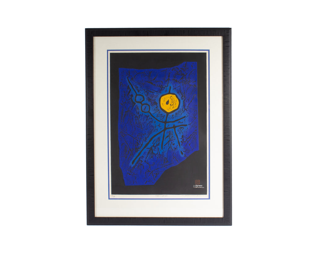Haku Maki Signed 1968 “Poem 68-53” Limited Edition Woodblock Print