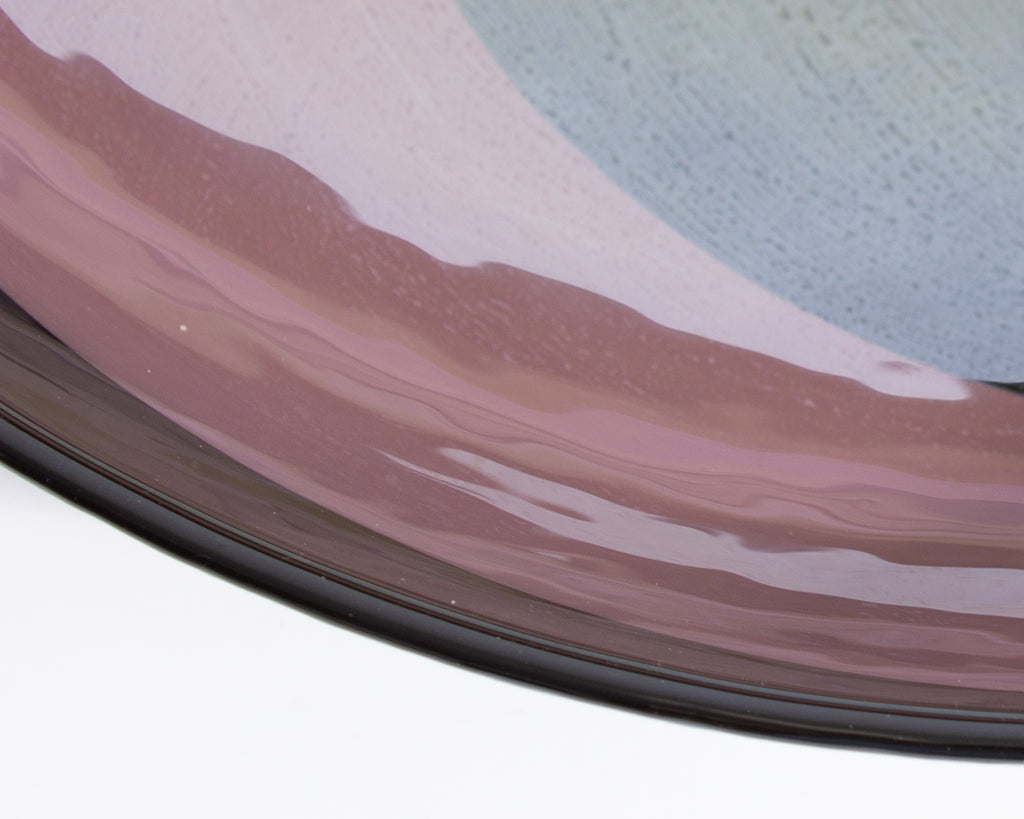 Yalos Murano Italian Iridescent Art Glass Spiral Centerpiece Bowl
