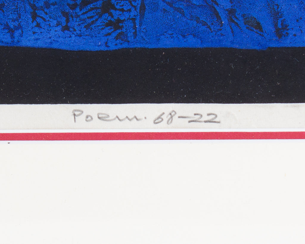 Haku Maki Signed 1968 “Poem 68-22” Limited Edition Woodblock