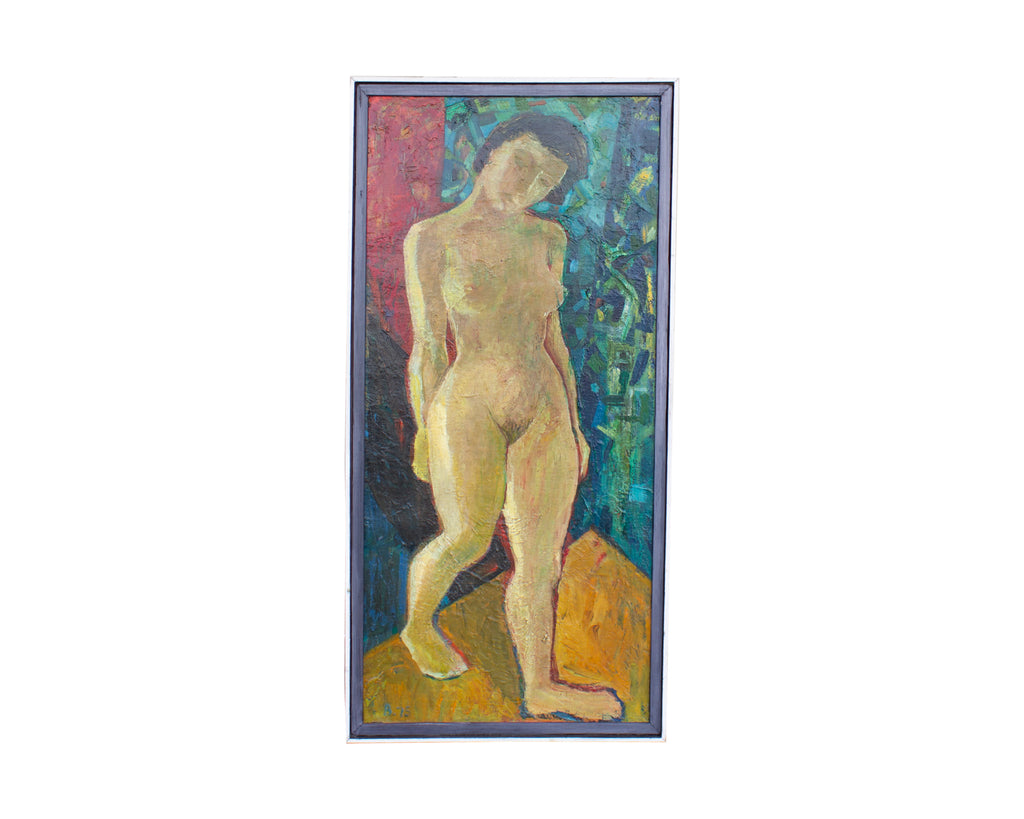 1975 Oil on Canvas Painting of a Nude Female Figure