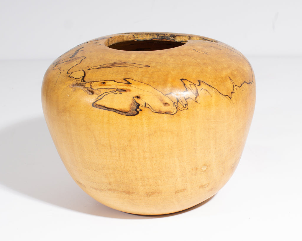 John Dodge Meyer Signed Wormy Spalted Maple Turned Wood Vase