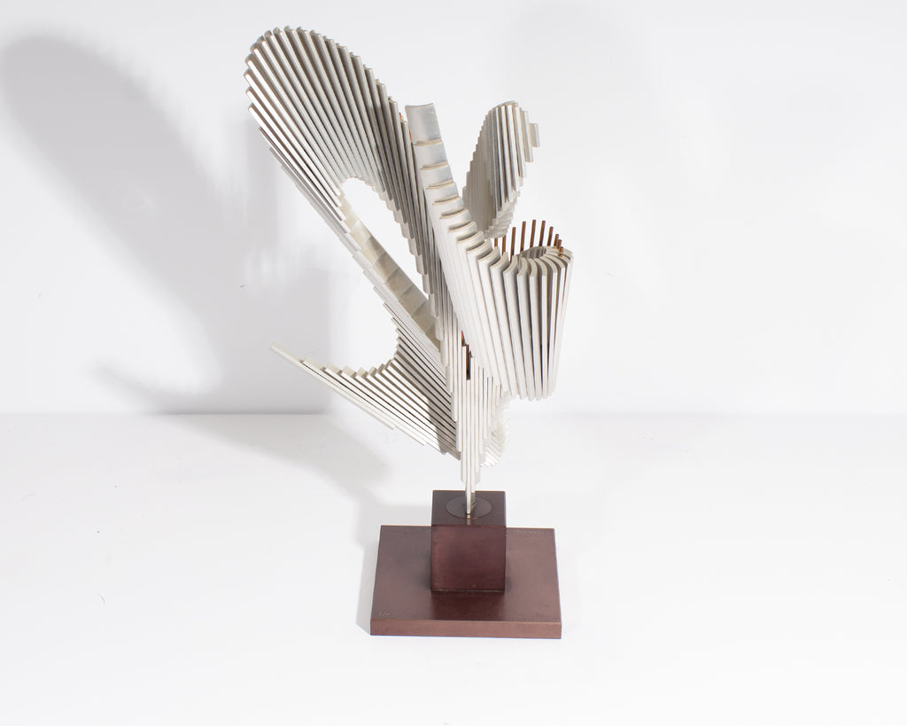 Ahmad Al-Shaikhly Signed 1979 “Tension, The Wedge” Abstract Metal Sculpture