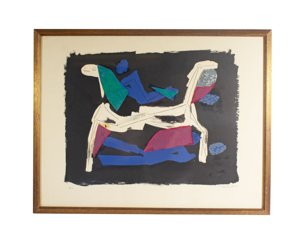 Marino Marini Signed "Cheval et Chevaliers” Abstract Lithograph