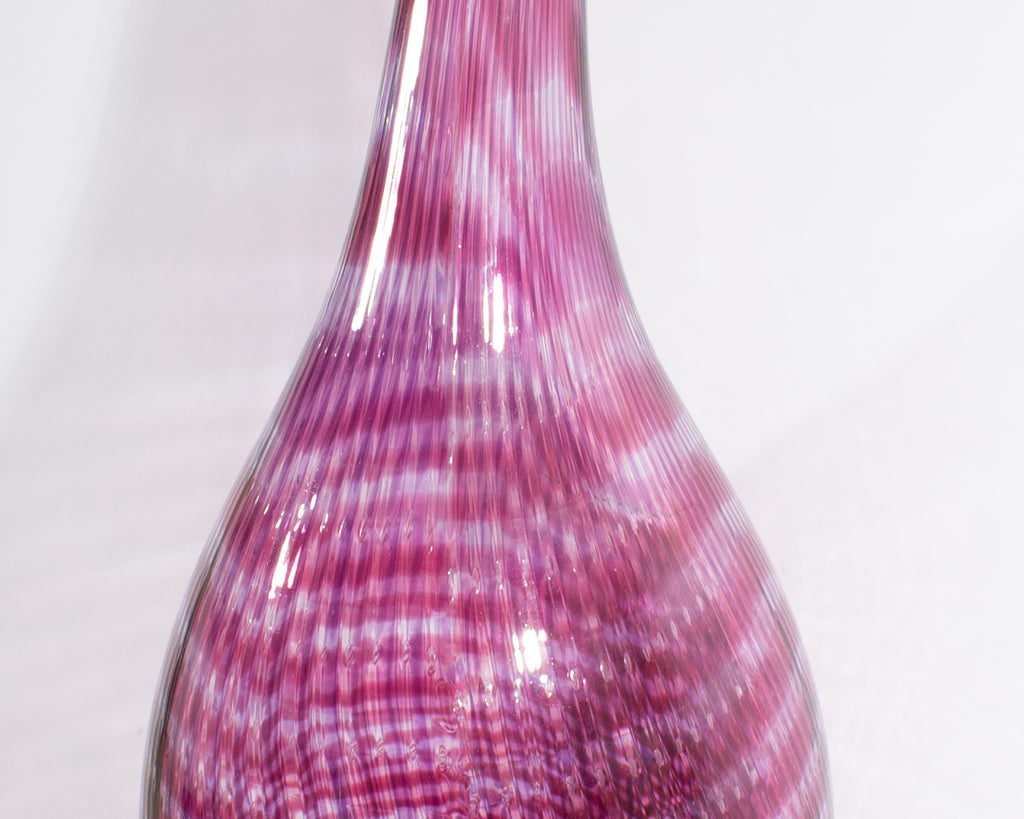 Tom Rupnicki Signed 2003 “Ripple” Purple Monumental Art Glass Vase