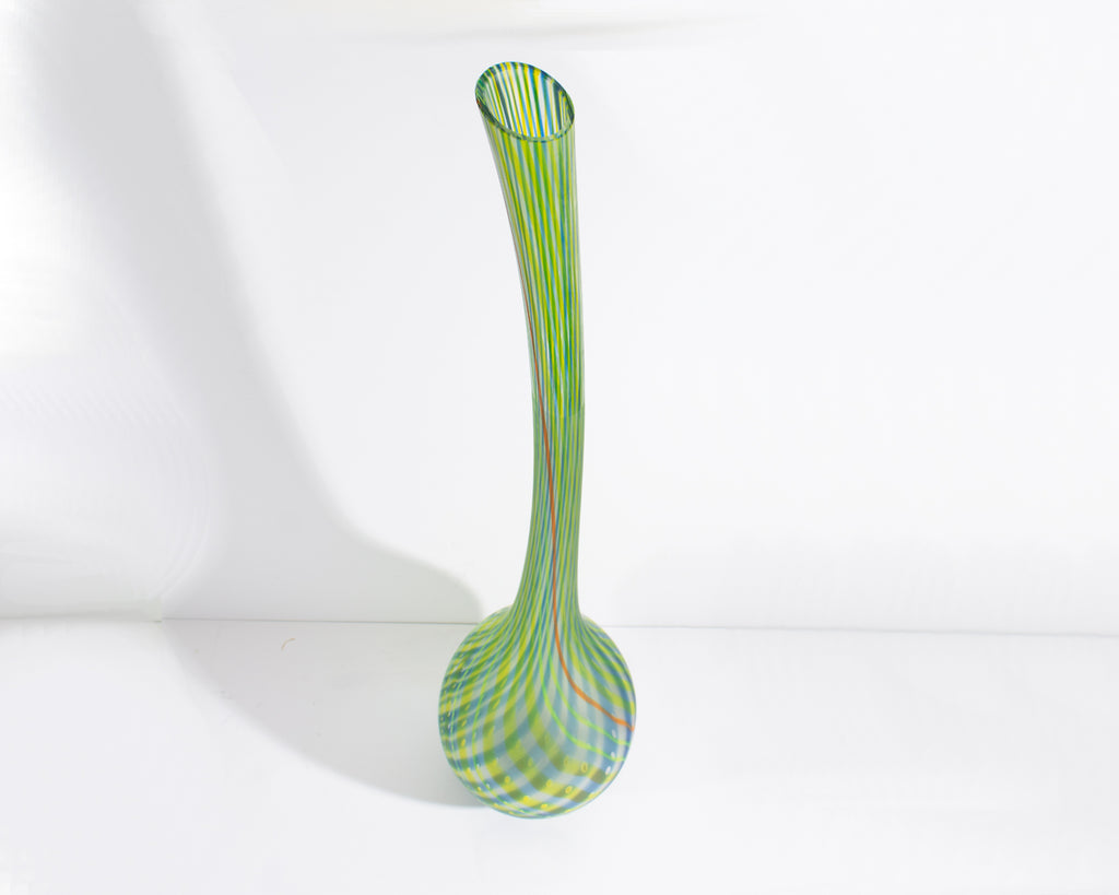 Tom Rupnicki Signed 2002 “Meadow” Green Monumental Art Glass Vase