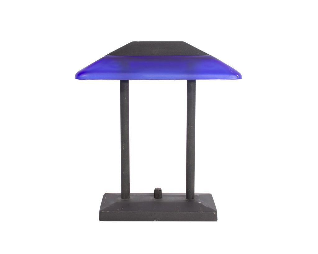 Tensor 1980s Postmodern Blue Bankers Desk Lamp