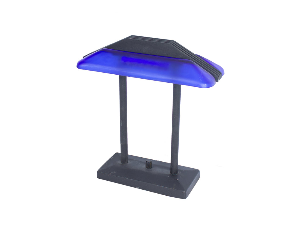 Tensor 1980s Postmodern Blue Bankers Desk Lamp