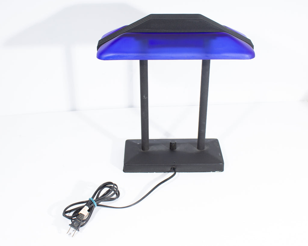 Tensor 1980s Postmodern Blue Bankers Desk Lamp