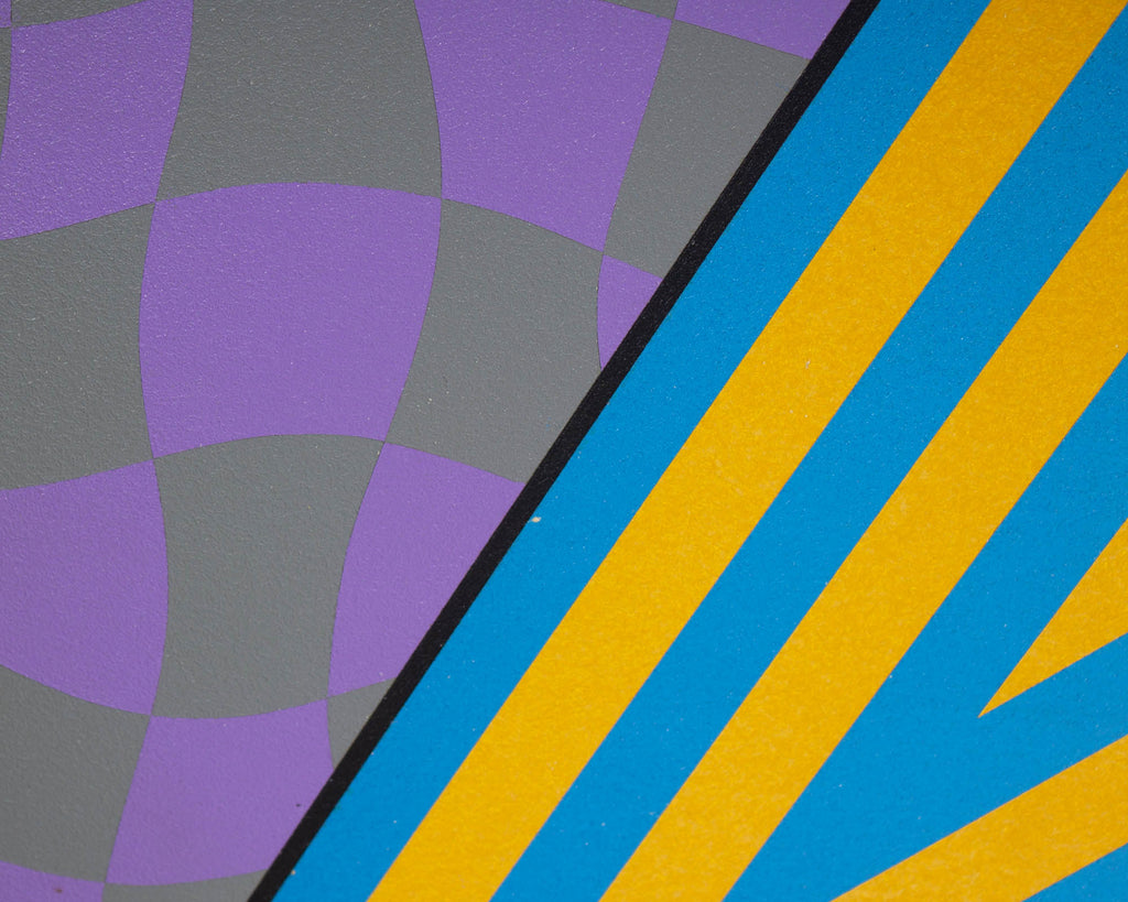 Greg Russell Signed 2008 Op Art Acrylic on Board Painting