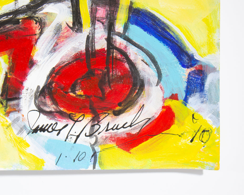 James L. Bruch Signed 2010 “Life’s Rich Pageantry” Abstract Acrylic on Paper Painting