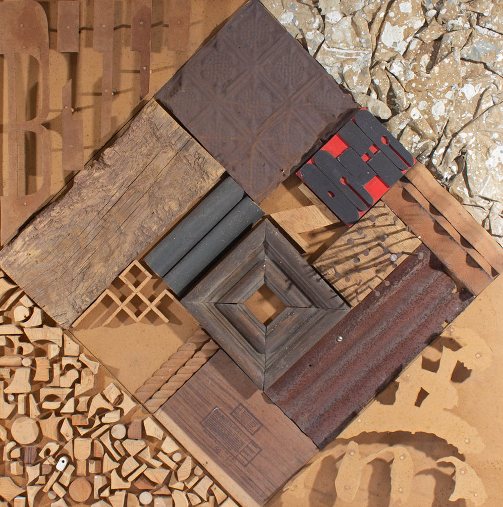 James Spencer Russell Found Object Wooden Assemblage