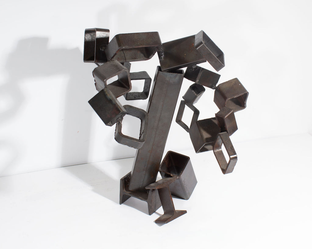 Daniel Horne 2008 Abstract Brutalist Style Metal Balance Sculpture