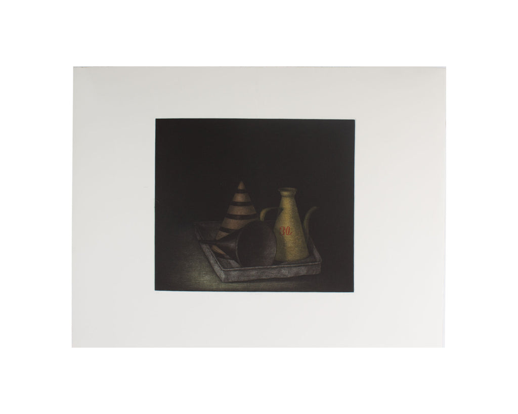 Tomoe Yokoi Signed “Oil Vessel” Artist’s Proof Mezzotint Print