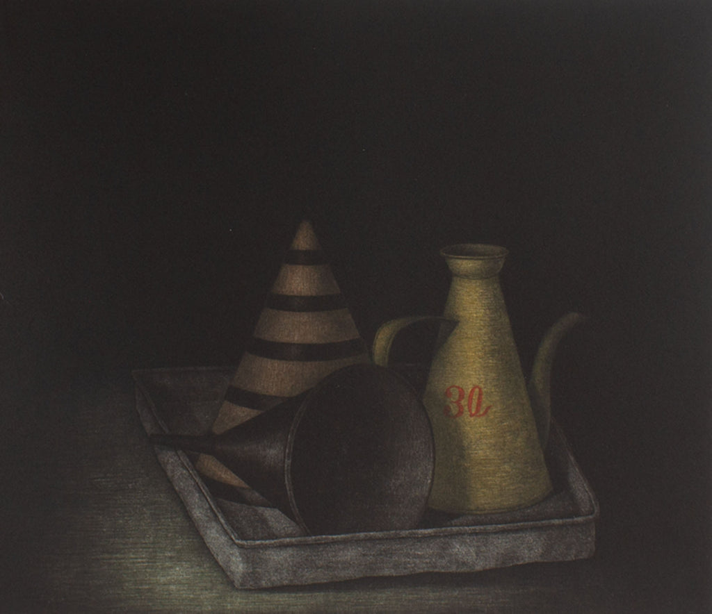 Tomoe Yokoi Signed “Oil Vessel” Artist’s Proof Mezzotint Print