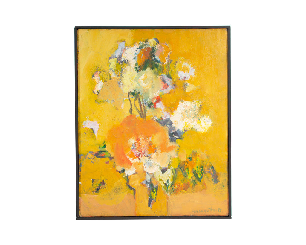 Alice Valenstein Signed Oil on Canvas Abstract Floral Still Life Painting