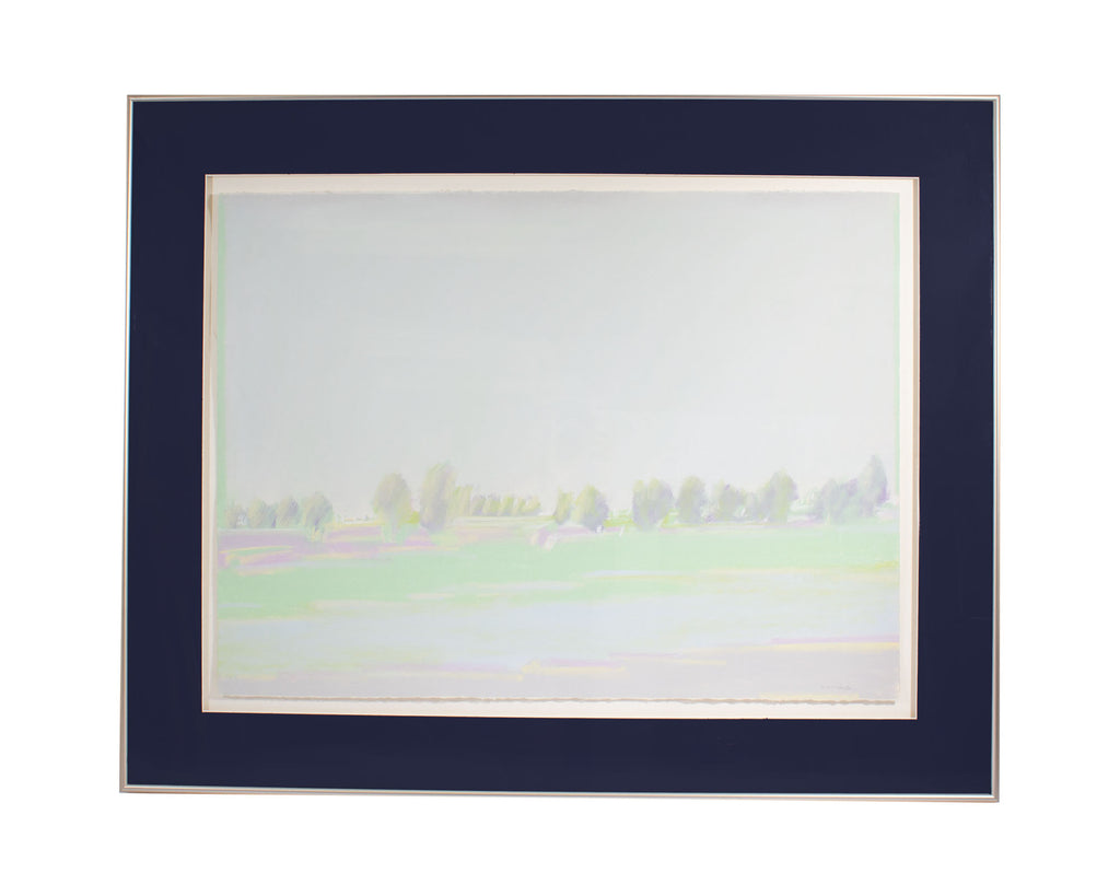 Dennis Puhalla Signed “South Point Landing #1” Pastel on Paper Landscape Drawing