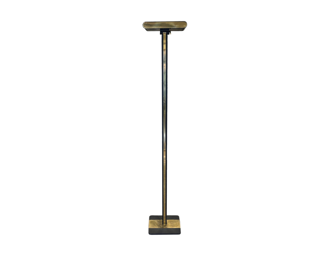 Nessen Postmodern Black and Gold Tone Floor Lamp