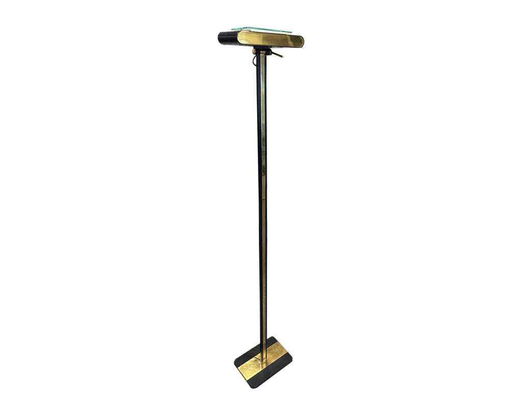 Nessen Postmodern Black and Gold Tone Floor Lamp