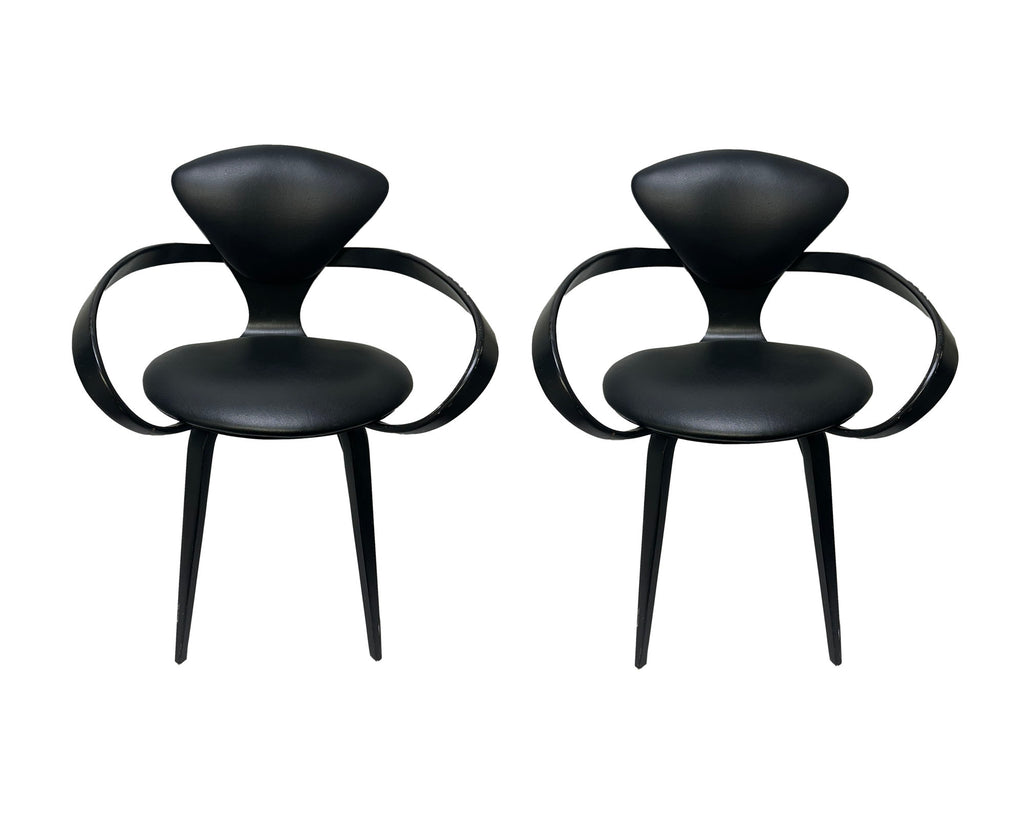 Norman Cherner Plycraft Black Pretzel Chairs