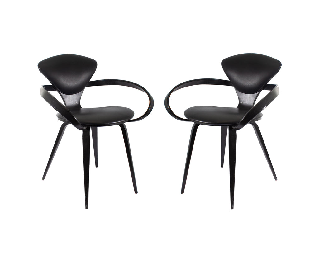 Norman Cherner Plycraft Black Pretzel Chairs