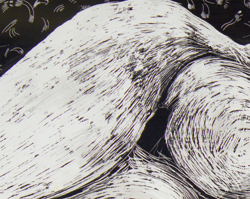 Julie Maas Signed Scratch Drawing of a Nude Figure