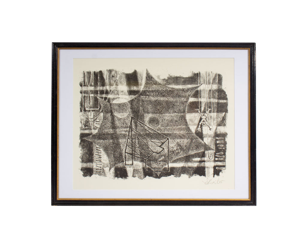 Georges Schreiber Signed “Aerialist” Abstract Lithograph