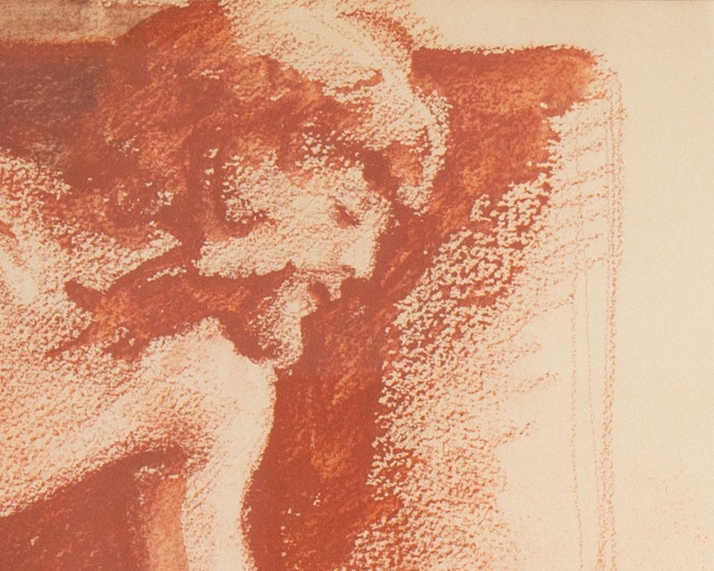 Bruno Civitico 1978 Signed Pastel and Watercolor Drawing of a Nude Figure