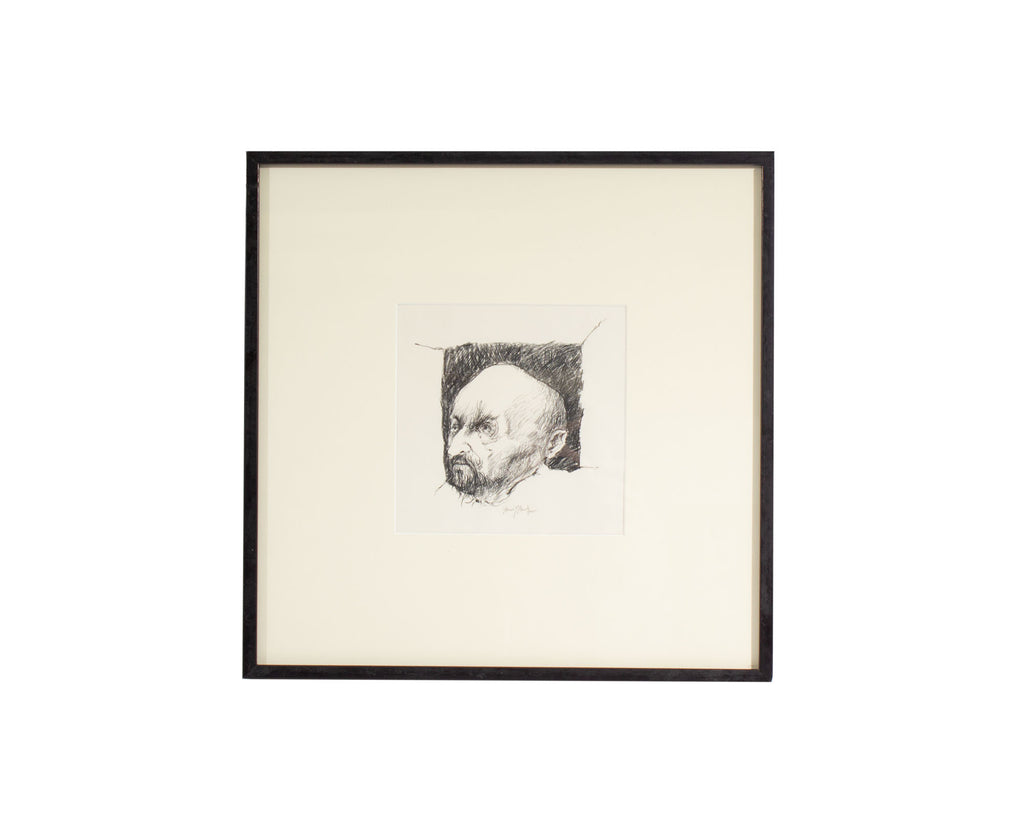 James L. Bruch Signed 1965 Charcoal Portrait Drawing