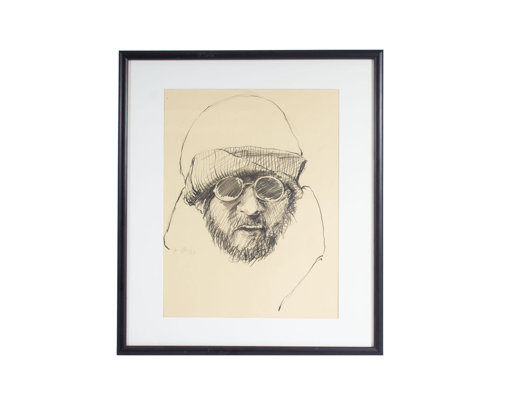 James L. Bruch Signed 1967 Charcoal Portrait Drawing