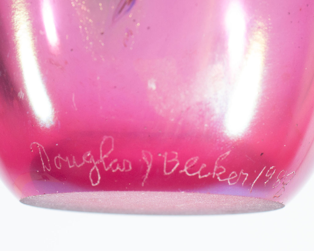 Douglas Becker Signed 1988 Art Glass Vase