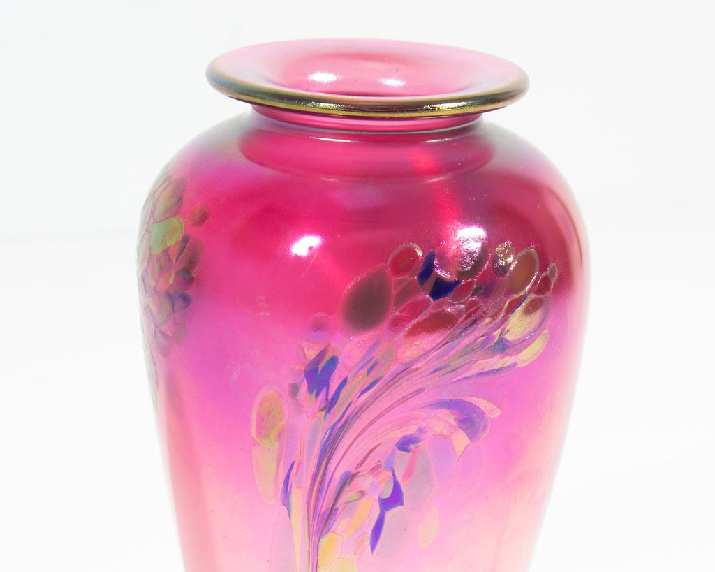 Douglas Becker Signed 1988 Art Glass Vase