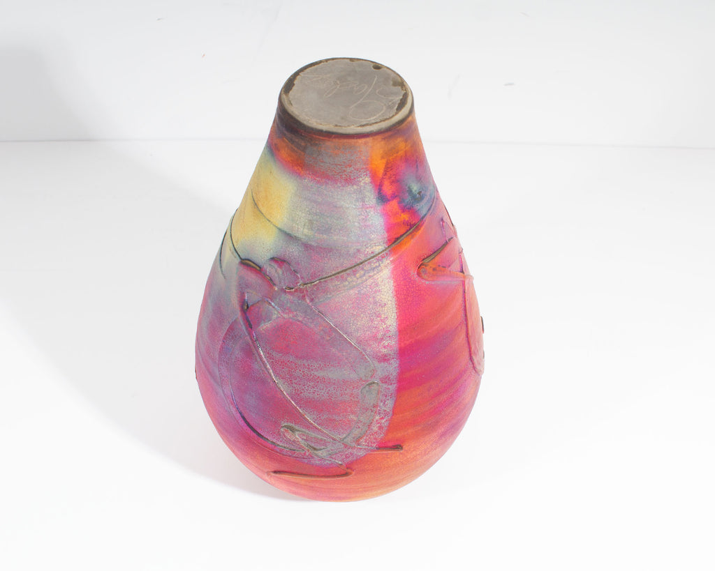 Kerry Gonzalez Signed Raku Studio Pottery Vase