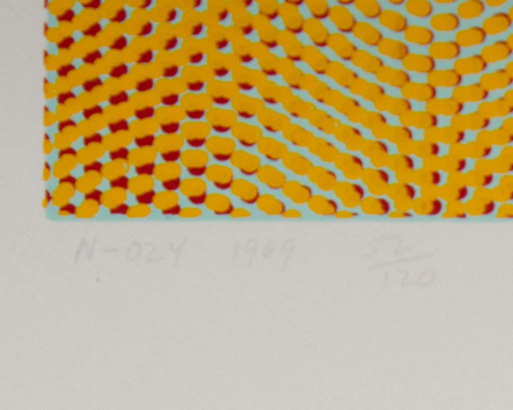 Josef Allen Levi Signed 1969 “N-02Y” Op Art Serigraph