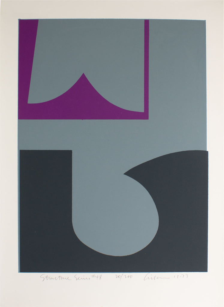 Harry Hilson Signed 1973 “Structure Series #48” Abstract Serigraph Print