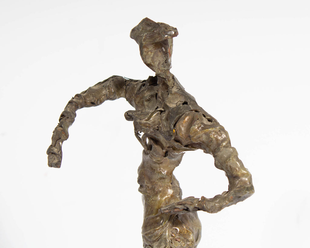 Brutalist Abstract Metal Sculpture of a Figure