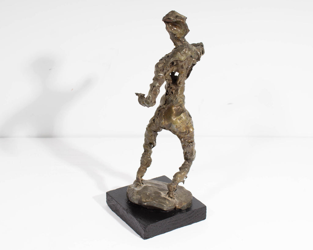 Brutalist Abstract Metal Sculpture of a Figure