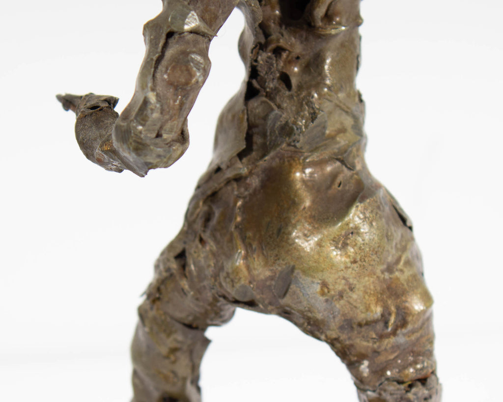 Brutalist Abstract Metal Sculpture of a Figure