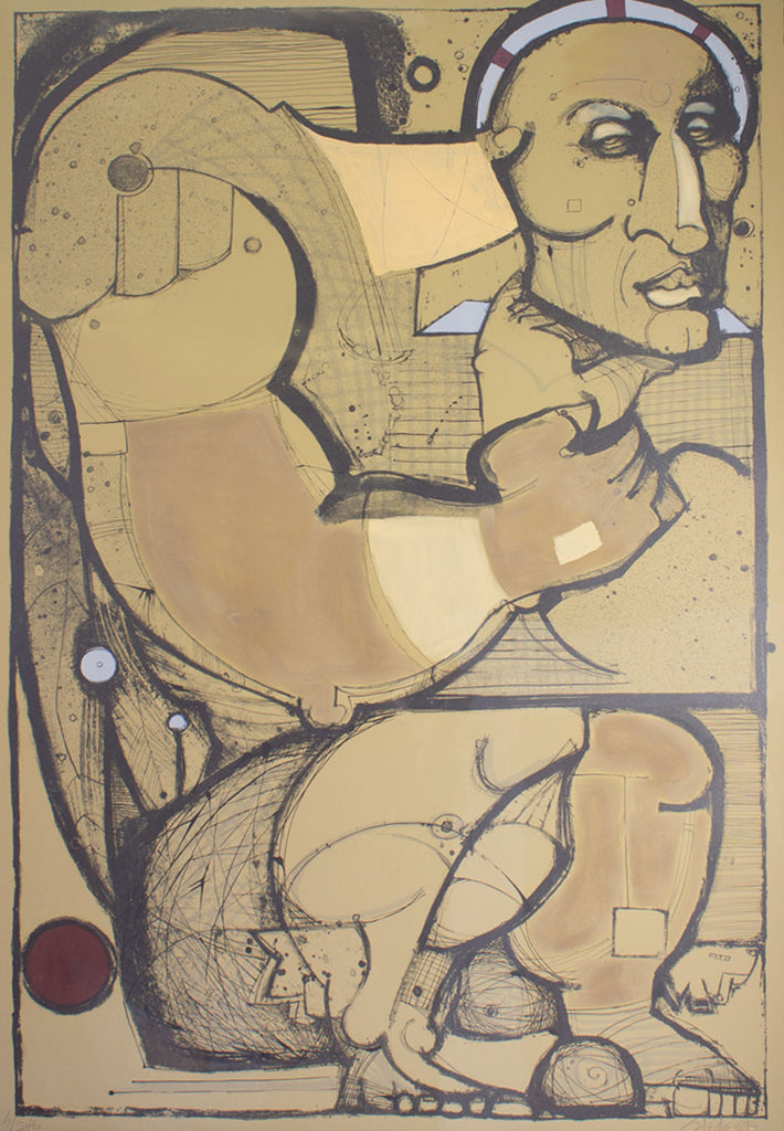 Slade Graves Signed Abstract Lithograph of a Figure