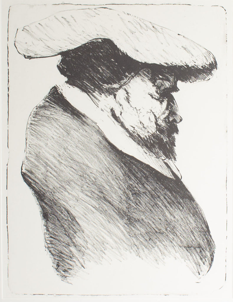 James L. Bruch 1960s Stone Lithograph Portrait