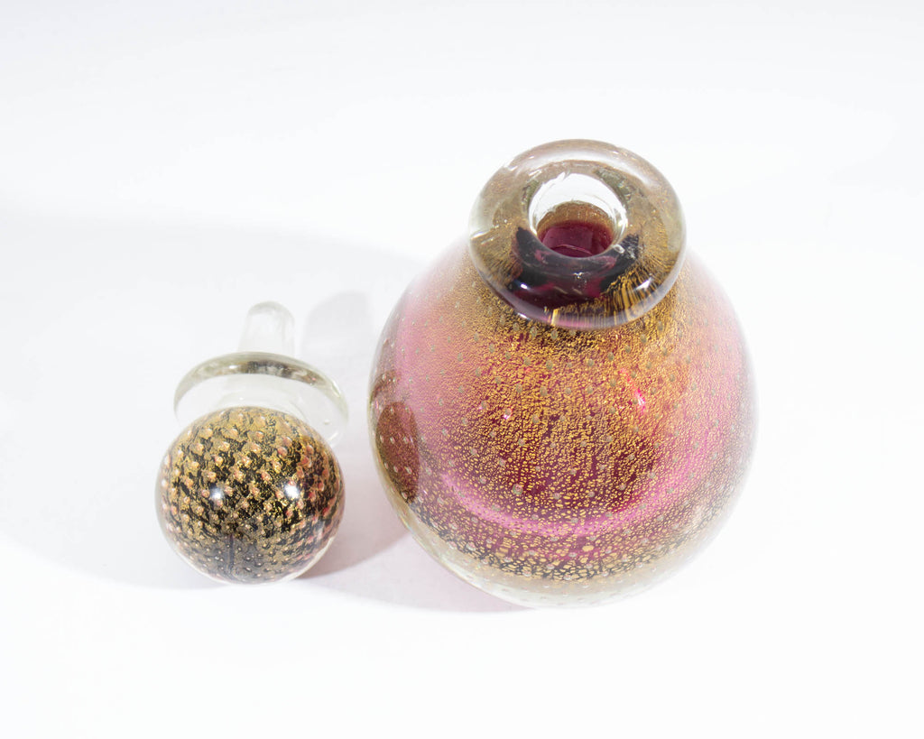 Murano Italian Bullicante Glass Bottle