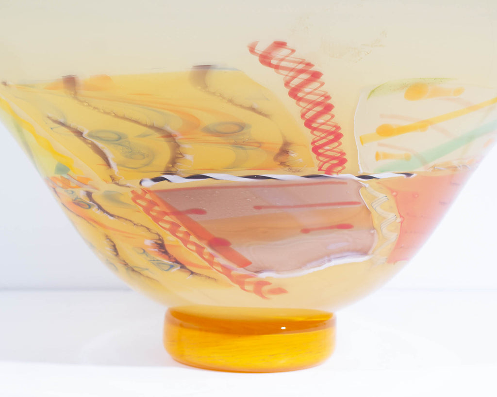 Bruce Pizzichillo Dari Gordon Signed Oversized Art Glass Centerpiece Bowl