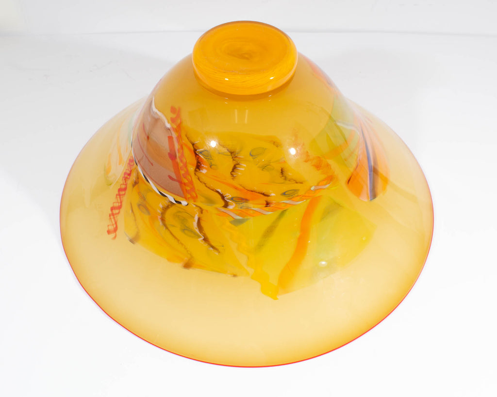 Bruce Pizzichillo Dari Gordon Signed Oversized Art Glass Centerpiece Bowl