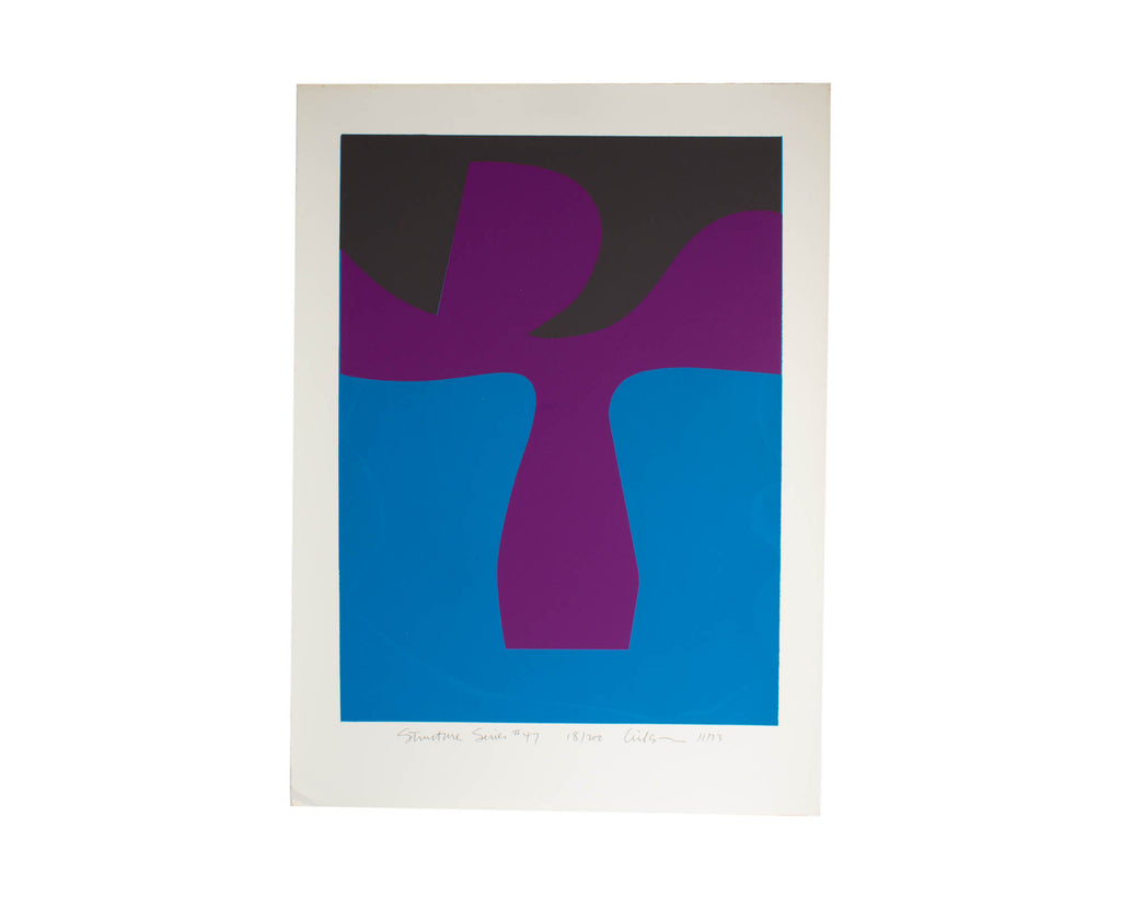 Harry Hilson Signed 1973 “Structure Series #47” Abstract Serigraph Print