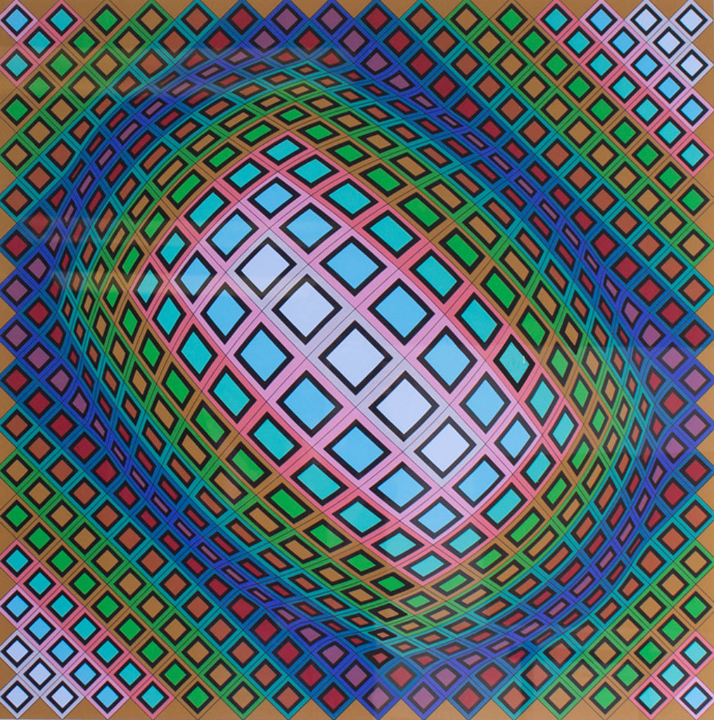 Victor Vasarely Signed 1980 “Ferde” Op Art Serigraph Print