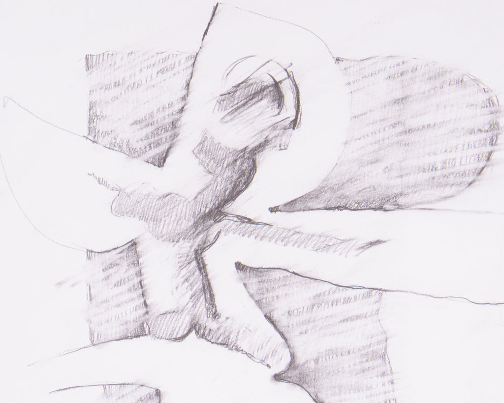 James L. Bruch 2012 Signed Abstract Graphite Drawing