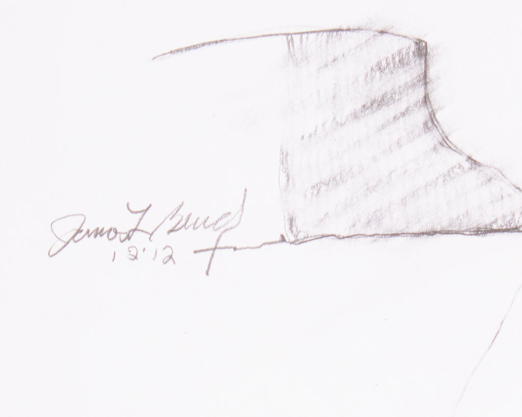 James L. Bruch 2012 Signed Abstract Graphite Drawing