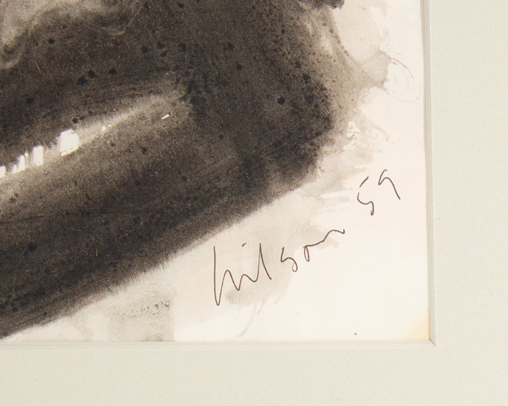 Harry Hilson Signed 1959 Abstract Ink Painting