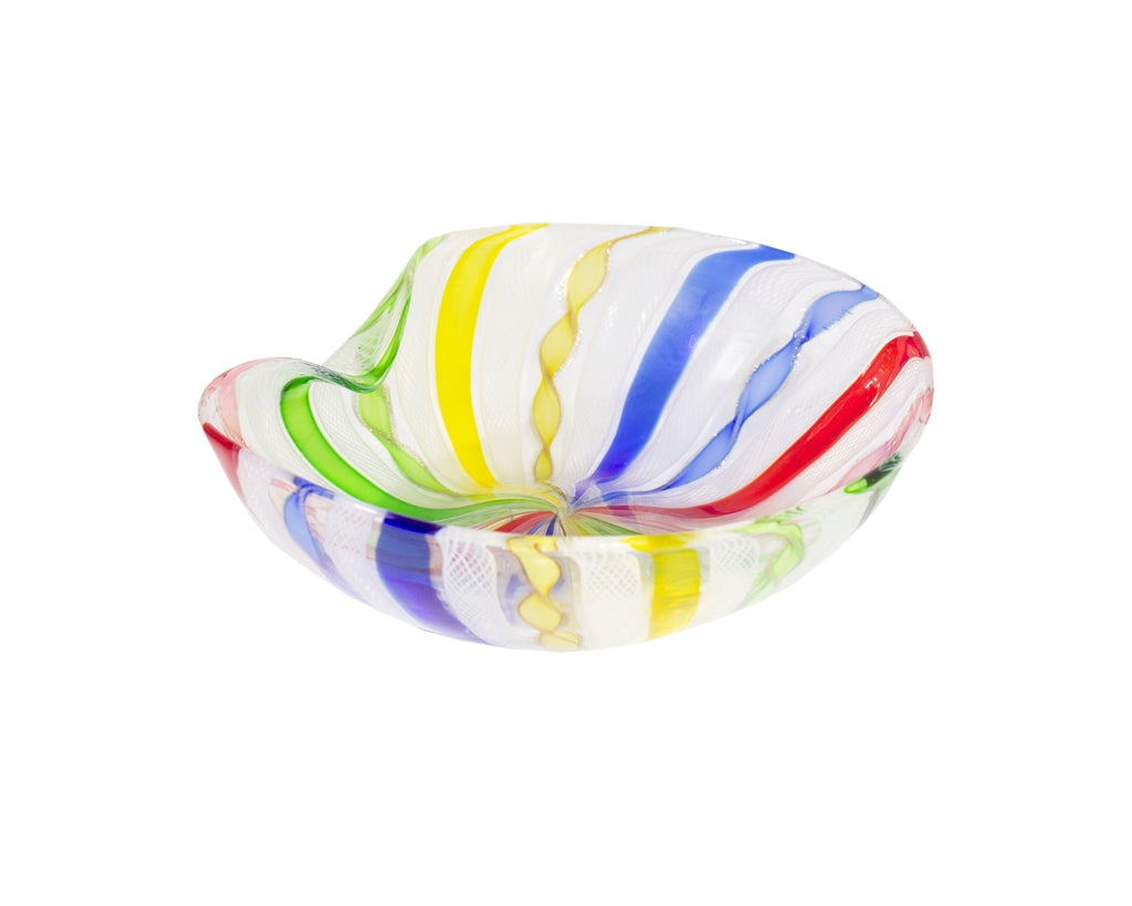 Italian Murano Zanfirico Glass Ashtray Catchall